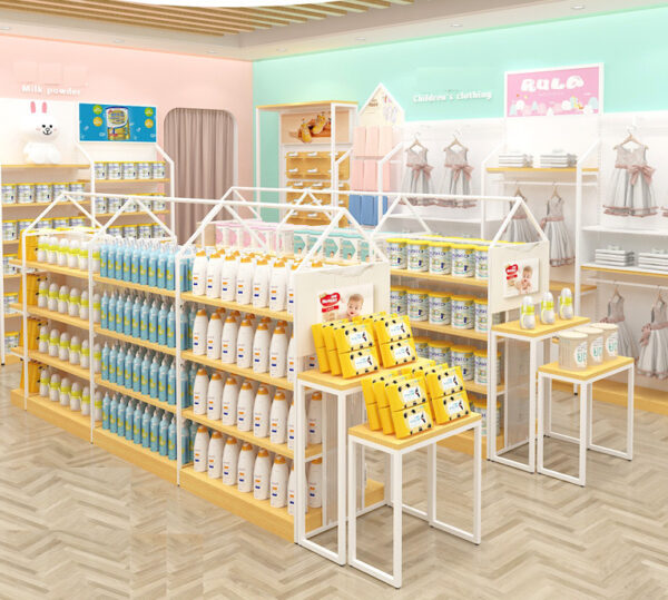 Supermarket Maternity Baby Store Diaper Formula Children's Clothing Boutique Double-Sided Lightweight Steel Display Rack/Cabinet