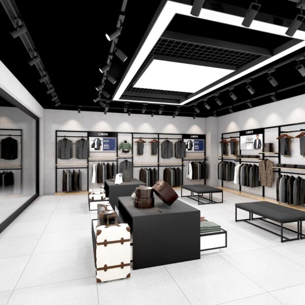 Store Design Custom Men's Clothing Brand Store Display Rack High-end Clothing Display Rack Iron Thickened Wall Display Rack