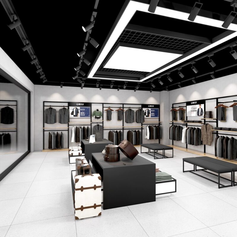 Store Design Custom Men's Clothing Brand Store Display Rack High-end Clothing Display Rack Iron Thickened Wall Display Rack