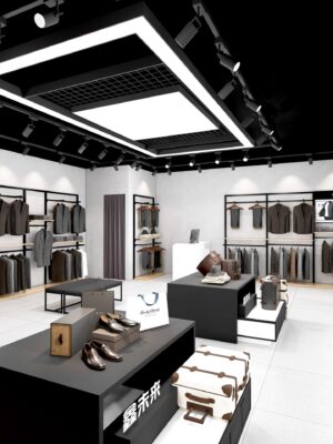 Store Design Custom Men's Clothing Brand Store Display Rack High-end Clothing Display Rack Iron Thickened Wall Display Rack