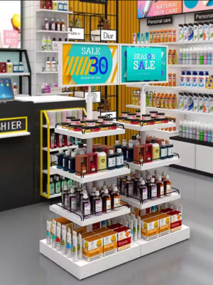 Modern Eco-Friendly for Custom Design Cosmetics Skin Care Beauty Salon Display Cabinet Metal Tiered Shelf for Maternal Baby