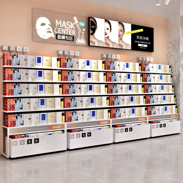 Custom Modern for Eco-Friendly Metal Cosmetics Skin Care Products Display Cabinet Counter Beauty Salon Perfume Baking