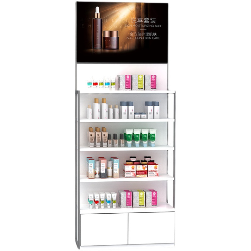 Custom Modern for Eco-Friendly Metal Cosmetics Skin Care Products Display Cabinet Counter Beauty Salon Perfume Baking