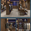 Custom Eco-Friendly for Vintage Men's Clothing Display Cabinet Shelves Pants Rack Wooden Exhibition Booth Whole Shop Design