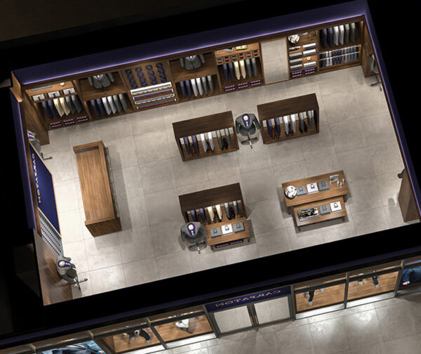 Custom Eco-Friendly for Vintage Men's Clothing Display Cabinet Shelves Pants Rack Wooden Exhibition Booth Whole Shop Design