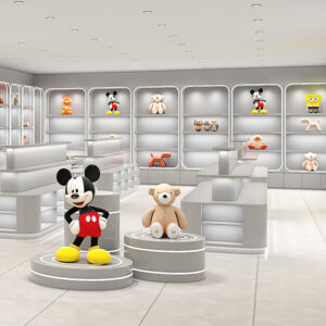 Modern Custom Wood Doll Display Cabinet Plush Toy Container Figurine Gift Shelf Sample Exhibition Hall Eco-Friendly