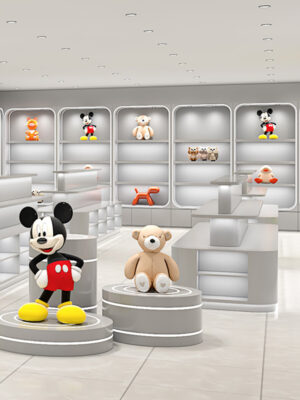 Modern Custom Wood Doll Display Cabinet Plush Toy Container Figurine Gift Shelf Sample Exhibition Hall Eco-Friendly