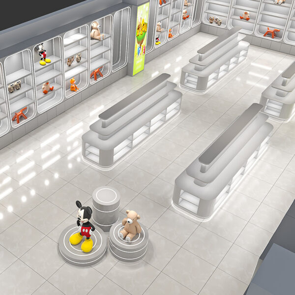 Modern Custom Wood Doll Display Cabinet Plush Toy Container Figurine Gift Shelf Sample Exhibition Hall Eco-Friendly