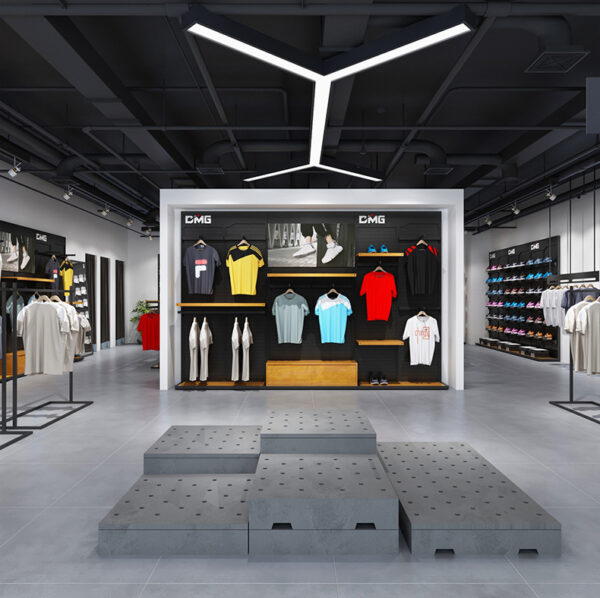 Custom Clothing Shoes Display Rack Shelf Double-layer Shirt Shelf Sports Backboard Perforated Board Island Shelf Shop Design