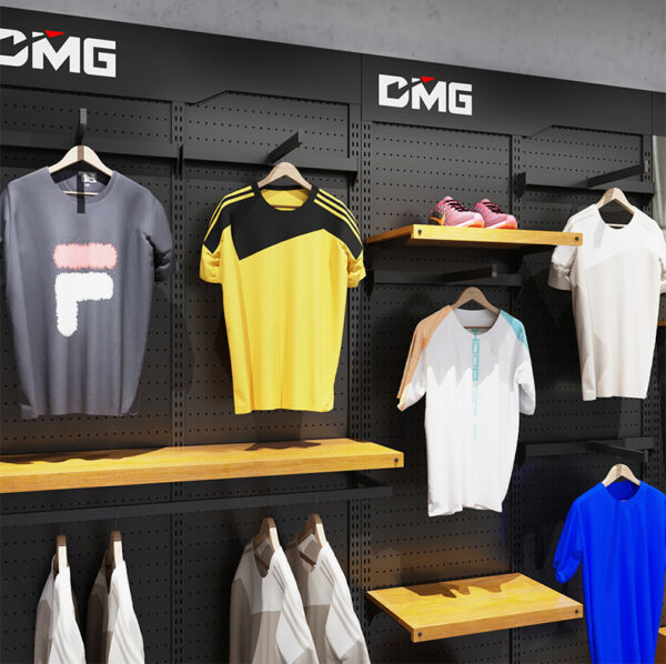Custom Clothing Shoes Display Rack Shelf Double-layer Shirt Shelf Sports Backboard Perforated Board Island Shelf Shop Design