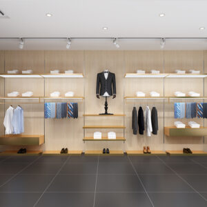Shop Design Simple Hanging Clothes Display Rack Men's Clothing Rack Display Props Stainless Steel Clothing Store Display Stand