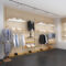 Shop Design Simple Hanging Clothes Display Rack Men's Clothing Rack Display Props Stainless Steel Clothing Store Display Stand