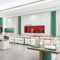 Shopping Mall High-end White Tempered Glass Jewelry Display Cabinet with Baking Paint Finish Storage Shelf