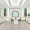Shopping Mall High-end White Tempered Glass Jewelry Display Cabinet with Baking Paint Finish Storage Shelf