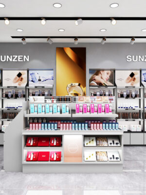 High-end Modern Custom Commercial Cosmetics Display Cabinet Eco-Friendly for Steel Construction for Beauty Salons Skin Care