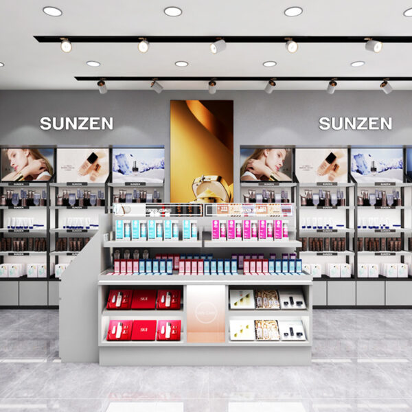 High-end Modern Custom Commercial Cosmetics Display Cabinet Eco-Friendly for Steel Construction for Beauty Salons Skin Care