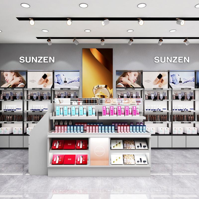 High-end Modern Custom Commercial Cosmetics Display Cabinet Eco-Friendly for Steel Construction for Beauty Salons Skin Care