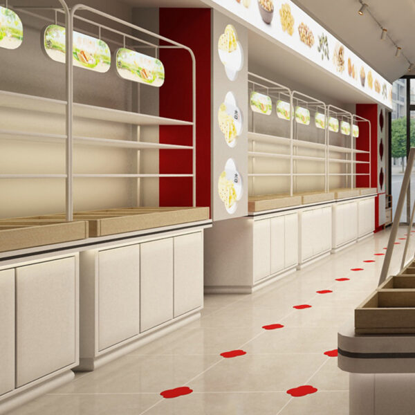 Shop Design Custom Dried Fruit Fried Shelf Supermarket Snacks Candy Cake Display Cabinet Nut Island Display Cabinets