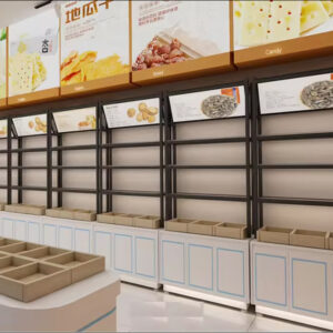 0310-6-5 Shop Design Custom Dried Fruit Fried Shelf Supermarket Snacks Candy Cake Display Cabinet Nut Island Display Cabinets