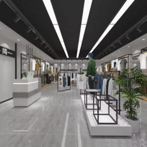 Shop Design Custom Men's Clothing Store Wall-Mounted Display Rack Hanger Clothing Rack Shelf Display Shop Shelves Display Shelf