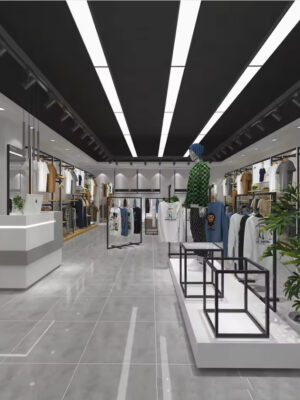 Shop Design Custom Men's Clothing Store Wall-Mounted Display Rack Hanger Clothing Rack Shelf Display Shop Shelves Display Shelf