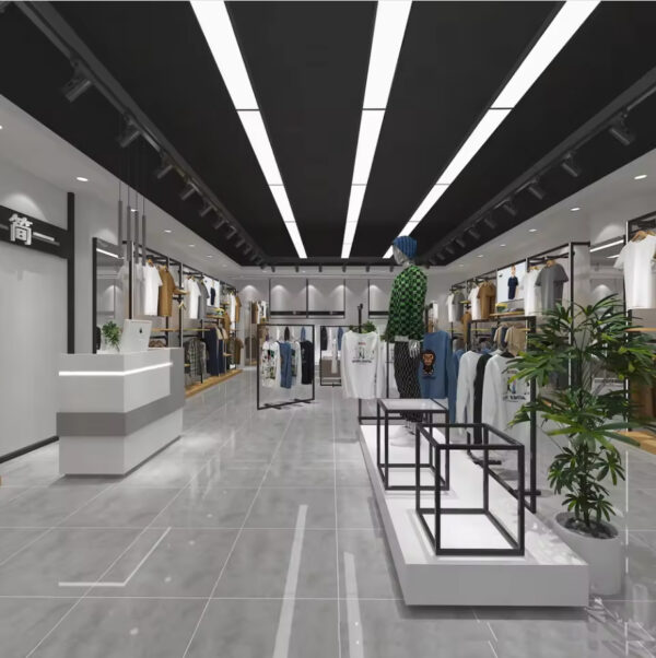 Shop Design Custom Men's Clothing Store Wall-Mounted Display Rack Hanger Clothing Rack Shelf Display Shop Shelves Display Shelf