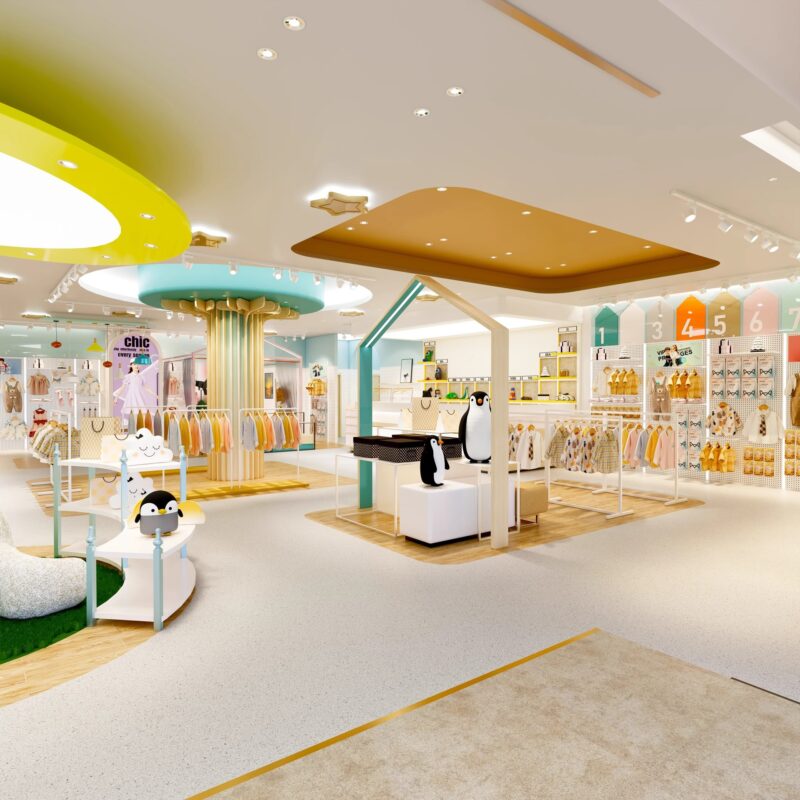 Clothing Store Design Custom Children's Clothing Store Wall Display Rack with Removable Installation Shelf Display Shelves