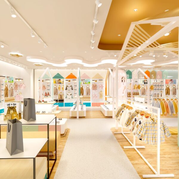 Clothing Store Design Custom Children's Clothing Store Wall Display Rack with Removable Installation Shelf Display Shelves