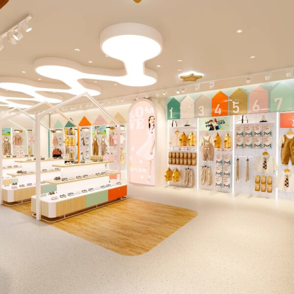 Clothing Store Design Custom Children's Clothing Store Wall Display Rack with Removable Installation Shelf Display Shelves