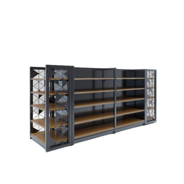 Custom Supermarket Shelf Steel Wood Display Rack Convenience Store Snack Rack Maternal Child Stationery Store Display Shelves