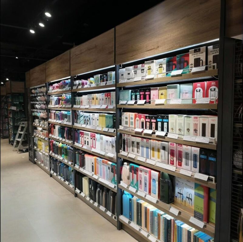 Custom Supermarket Shelf Steel Wood Display Rack Convenience Store Snack Rack Maternal Child Stationery Store Display Shelves