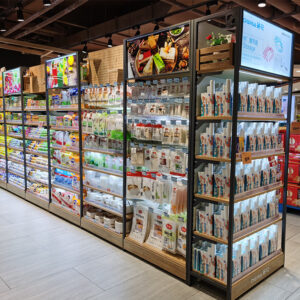 0311-12-9 Custom Supermarket Shelf Steel Wood Display Rack Convenience Store Snack Rack Maternal Child Stationery Store Display Shelves