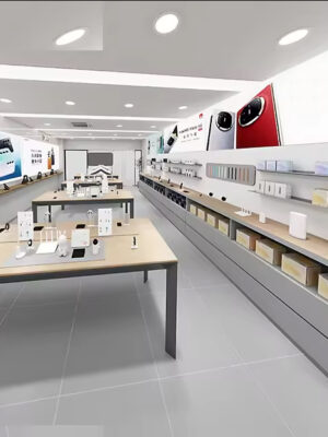 Shop Design Custom Phone Store Experience Counter 3C Digital Display Table Double-sided Side Cabinet POS Counter Island Cabinet