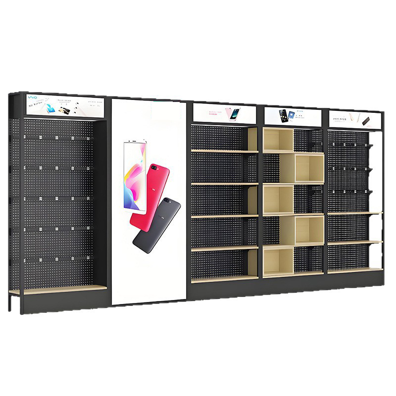 Shop Design Custom Phone Store Experience Counter 3C Digital Display Table Double-sided Side Cabinet POS Counter Island Cabinet