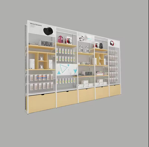 Shop Design Custom Phone Store Experience Counter 3C Digital Display Table Double-sided Side Cabinet POS Counter Island Cabinet