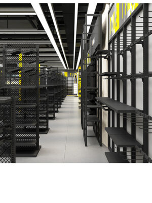 0311-3-3 Custom Brand Discount Store Shelves Casual Clothing Display Shelves Men's Floor Standing Shoe and Clothing Display Shelves