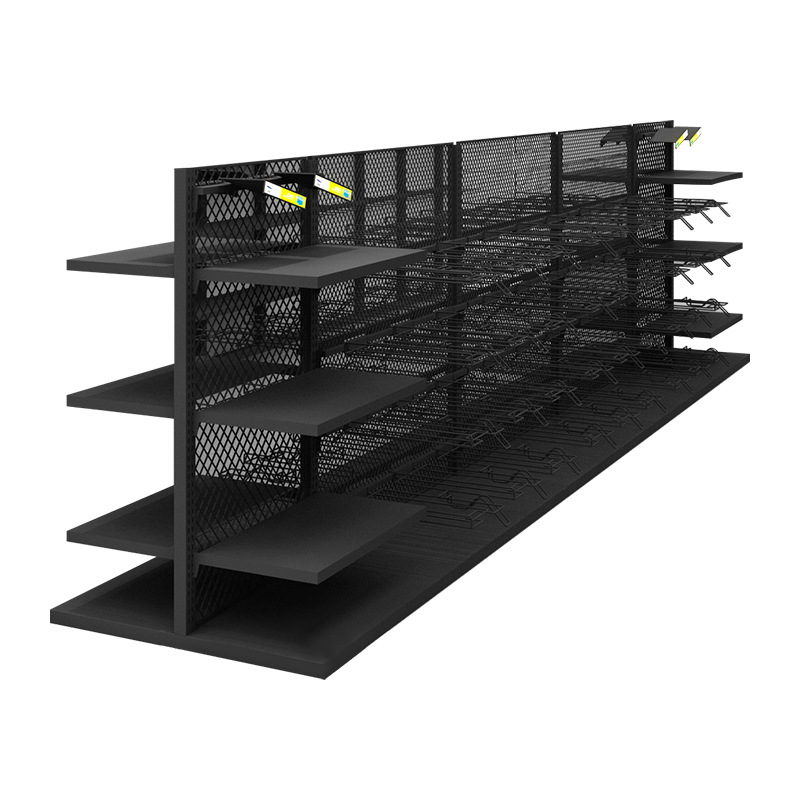 Custom Brand Discount Store Shelves Casual Clothing Display Shelves Men's Floor Standing Shoe and Clothing Display Shelves
