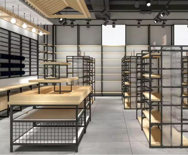 Supermarket Stationery Shelf Double Sided Backboard Iron Wood Island Snack Pet Maternal and Child Supplies Display Rack Storage