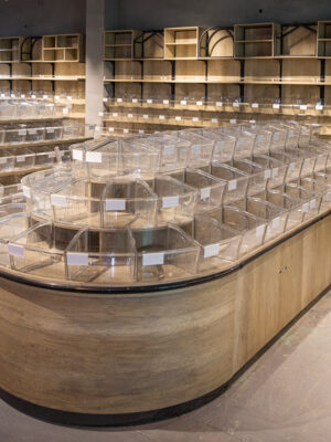 Supermarket Shelf Island Coarse Cereals Dry Container Double-sided Bulk Food Cabinet Four-tier Three-tier Display Cabinet