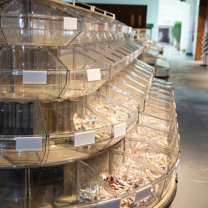 Supermarket Shelf Island Coarse Cereals Dry Container Double-sided Bulk Food Cabinet Four-tier Three-tier Display Cabinet