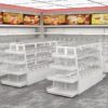 Small Double-Sided Multi-Functional Food Display Rack for Convenience Store Supermarket Snack Shelf