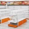 Small Double-Sided Multi-Functional Food Display Rack for Convenience Store Supermarket Snack Shelf