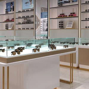 0311-9-3 Glasses Cabinet Display Cabinet Wood Grain Sunglass Kiosk Vertical Counter Island Creative High-end Push-pull Mall Use Display