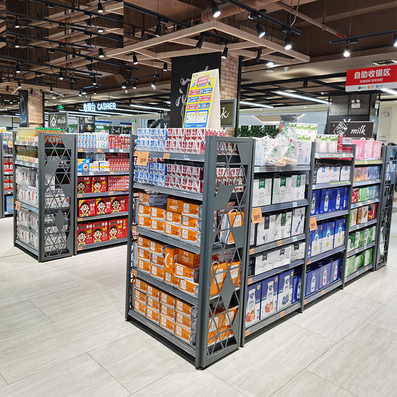Supermarket Shelf Wholesale Four-column Display Rack Department Store Rack Hardware Store Single-sided Double-sided Island Shelf