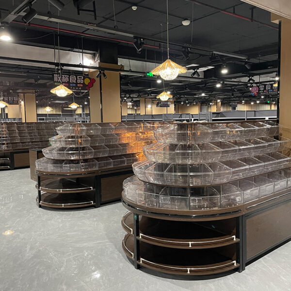 Supermarket Rice Noodle Dried Fruit Bulk Fried Food Display Shelf Island Cabinet Five-Grain Display Cabinet Racks