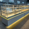 Bread Store Design Customized Curved Commercial Bread Display Cabinet Trolley Rack Bakery Cake Island Side Display Cabinets