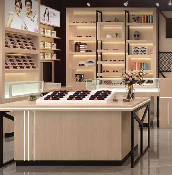 Whole Glass Store Design Eyeglass Store Back Shelves Island Sunglasses Display Racks Glass Cabinets Storage Cabinets