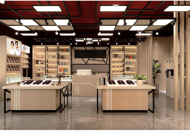Whole Glass Store Design Eyeglass Store Back Shelves Island Sunglasses Display Racks Glass Cabinets Storage Cabinets