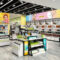 Modern Eco-Friendly for Iron Cosmetics Shop Door Middle Promotion Display Pile Head Island Table Display Cabinet Custom