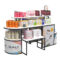 Modern Eco-Friendly for Iron Cosmetics Shop Door Middle Promotion Display Pile Head Island Table Display Cabinet Custom